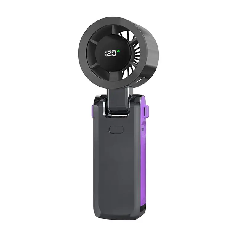 

A006-Handheld Infinitely Variable Speed Folding Fan 120 Wind Speeds Adjustable Portable Turbo Fan For Outdoor Travel Working Gre