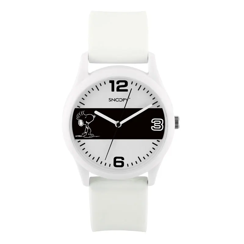 Original Snoopy Student Casual Grande Mostrador Versátil Relógio Pulseira de Silicone