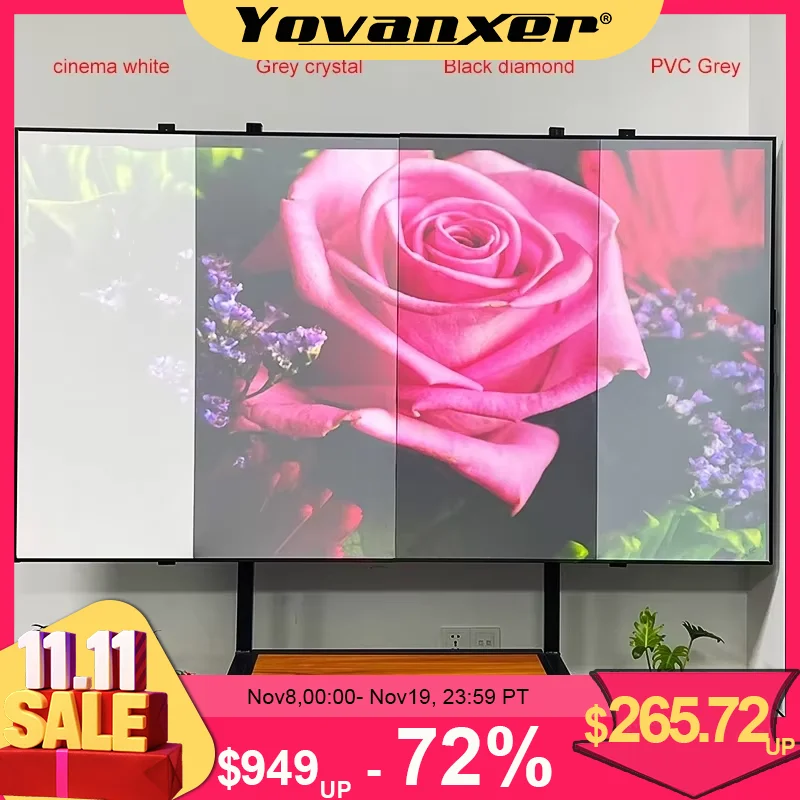 Black Diamond ALR Projector Screen Ambient Light Rejecting Fixed Frame 1CM Bezel for High Brightness Projector 4K 3D Projection