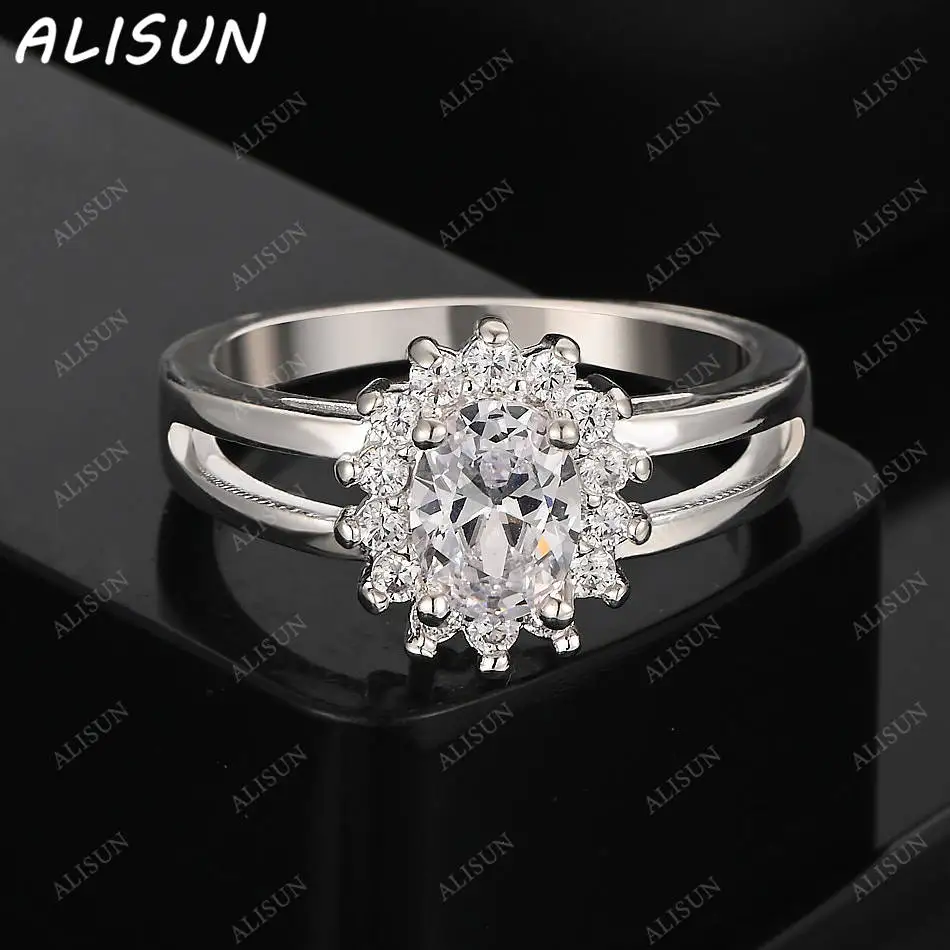 

ALISUN 925 Sterling Silver Zircons Flower Fine Ring For Women Fashion Jewelry Charm Grace Wedding Engagement Accessories