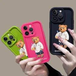 Baron Filou Trend Bear Soft Leisure sand Case for iPhone Silicone Phone Cover 15 14 13 12 11 Pro Mini 7 8 Se Plus Xr X Xs Max