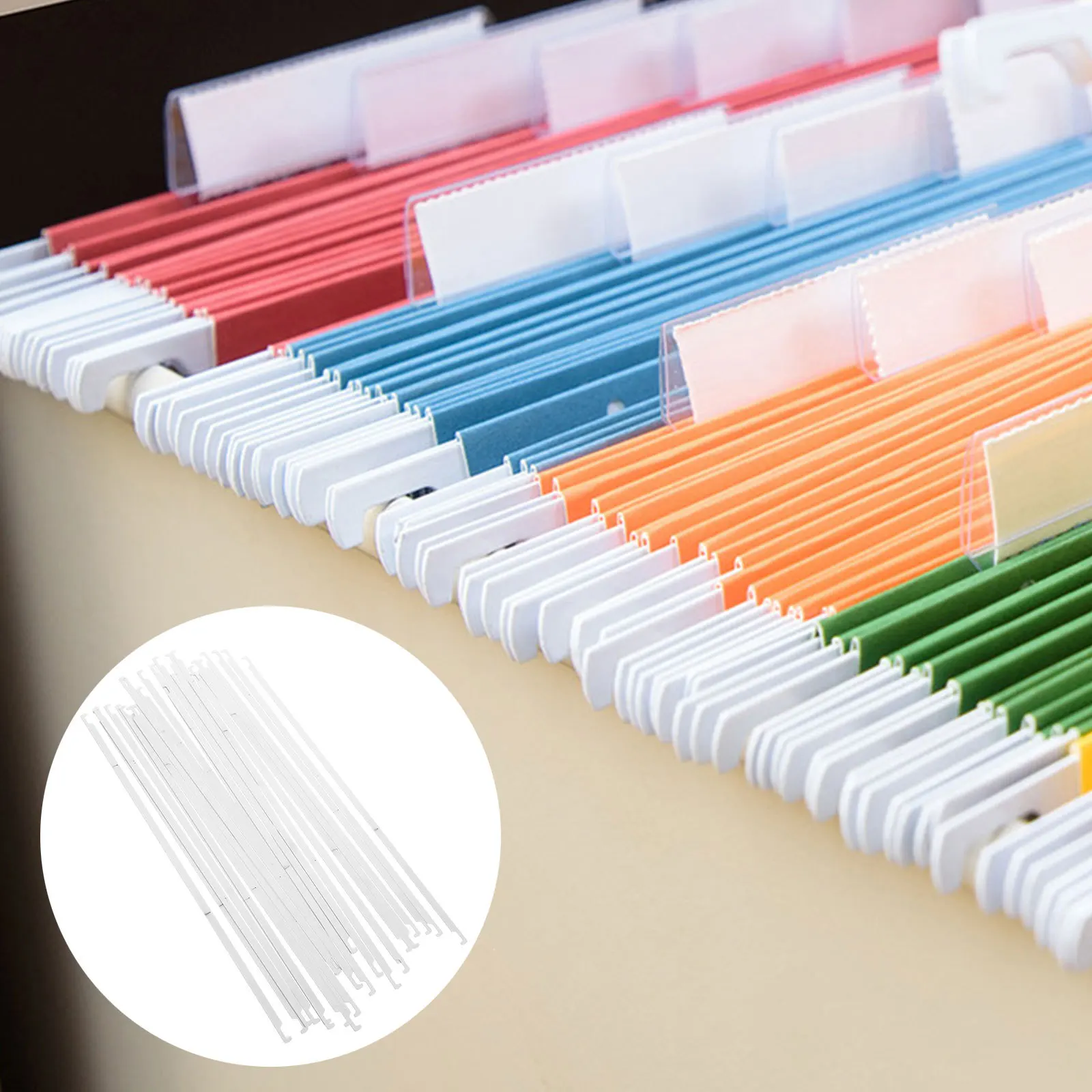 

20Pcs Hanging File Divider Clips Metal Organizer Bars Space Saving Office Home School File Holder Rails