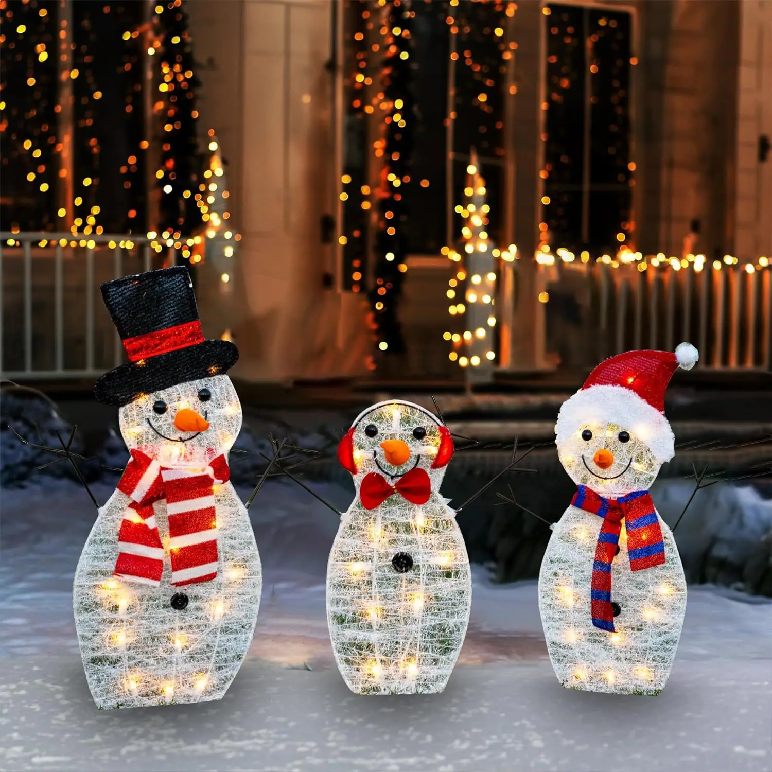 Christmas scene decoration LED light snowman Elk Penguin decoration garden Christmas decoration placards