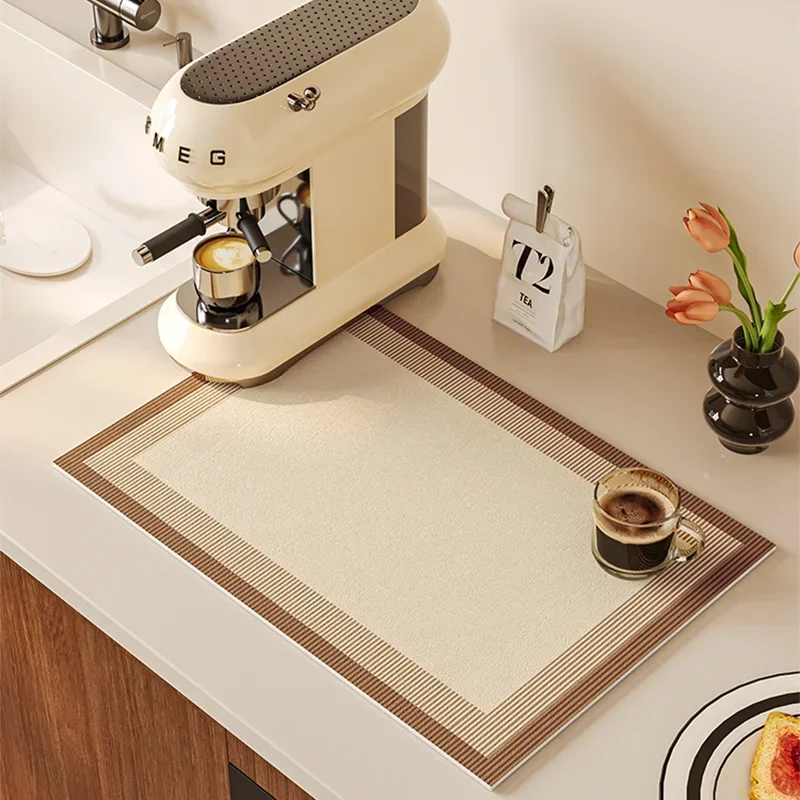 Kitchen Sink Mat Absorbent Pad Soft Diatom Mud Quick Dry Coffee Machine Mat Japanese Cute Home Decoration