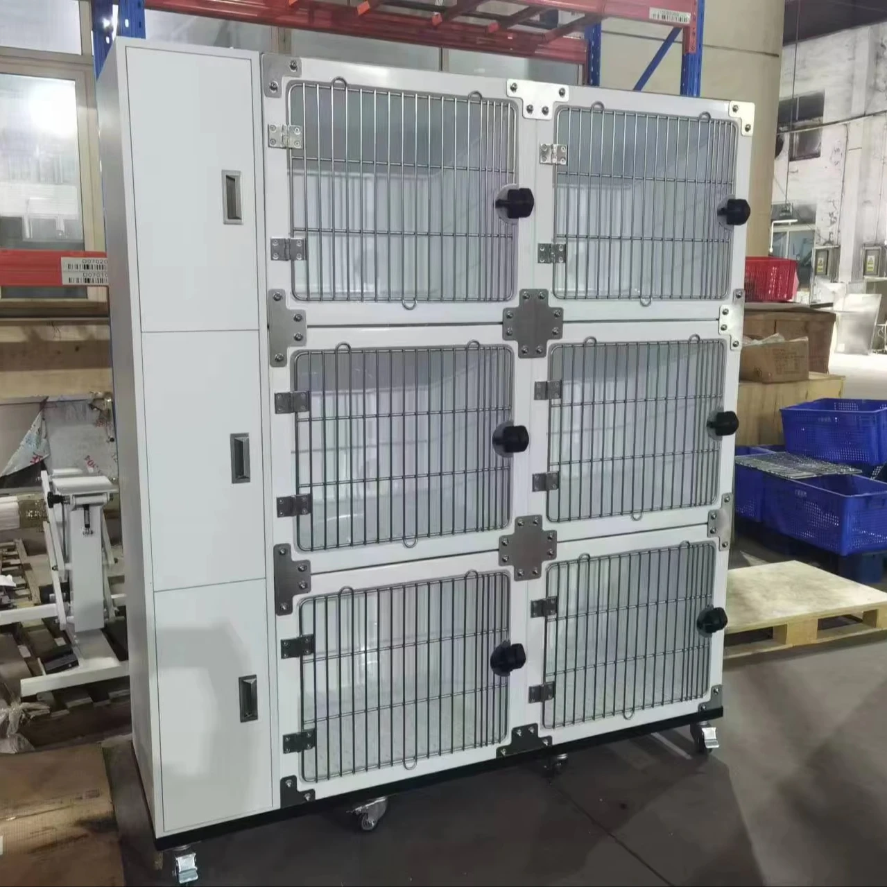 

Fiberglass Cage Multifunction Wholesale Professional Pet Cat Friendly Kitten Gato Kot Katze Display Cage Veterinary Oxygen Cage