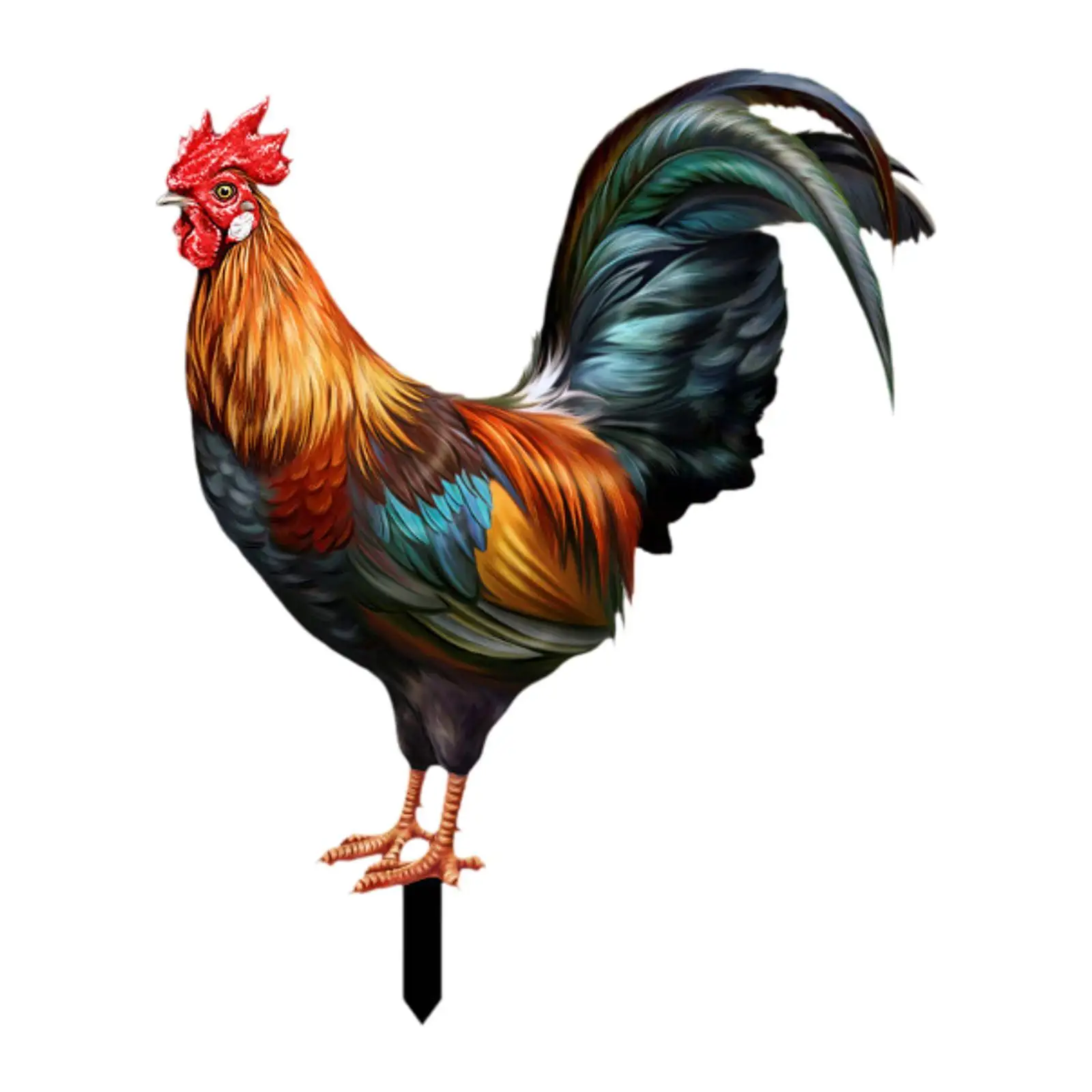 

Chicken Yard Art Decor Rooster Hen Animals Stakes for Pathway Backyard Patio