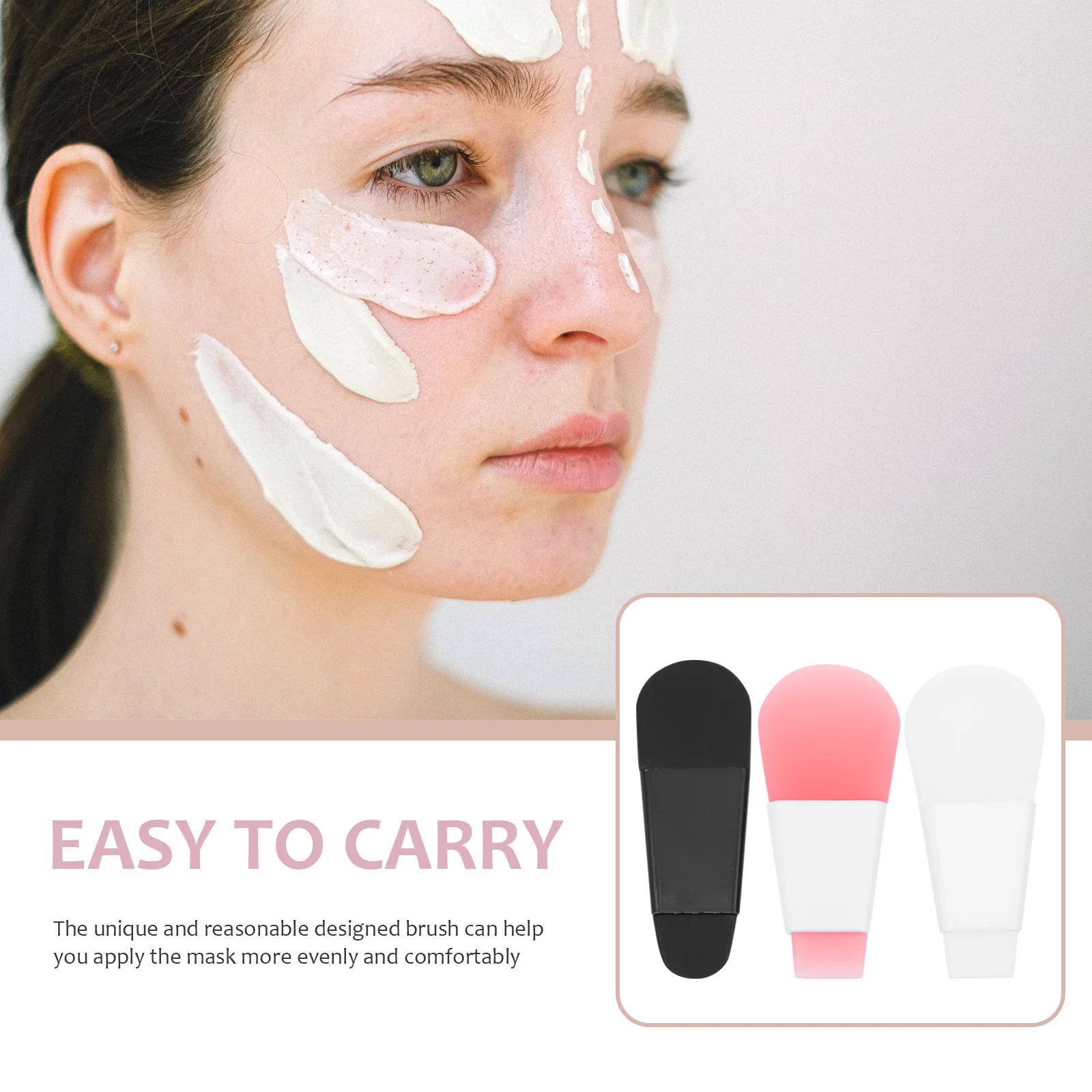 9 pçs silicone máscara facial escova compacto portátil aplicador de lama facial para até mesmo aplicação de cuidados com a pele multi-função máscara beleza