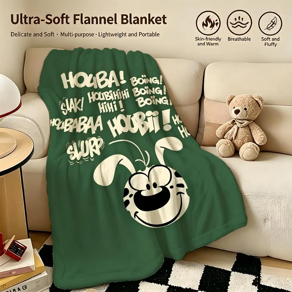 cartoon M-Marsupilami-i Throw Warm Soft Flannel Blanket, Multi-use for Sofa Bed Camping Travel Nap