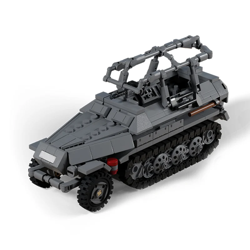Command Half-Track Vehicle Model MOC Building Bricks War Equipment Modular Technology Gifts Holiday Assemble Children Toys Suit