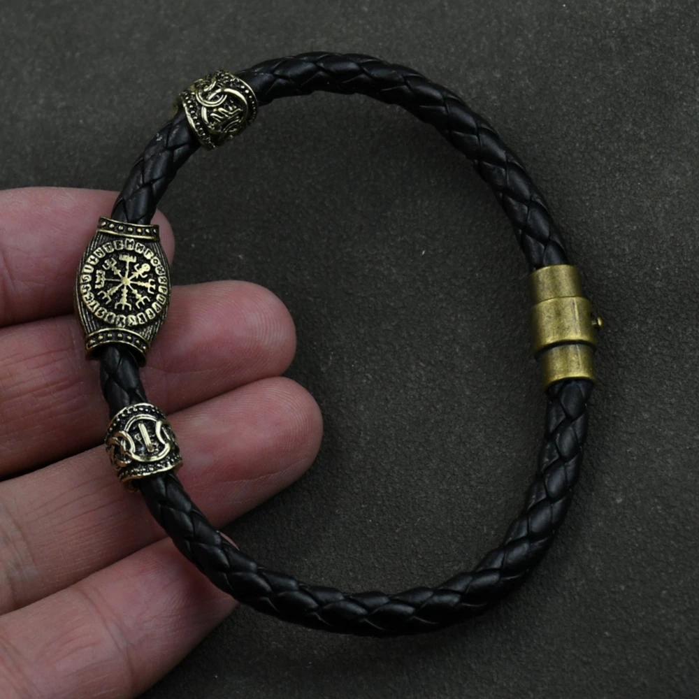 Male slavic Kolovrat Viking bracelet men Norse Vegvisir Odins Symbol Bangle Pagan Norse Jewelry Viking Runes Compass Bracelet