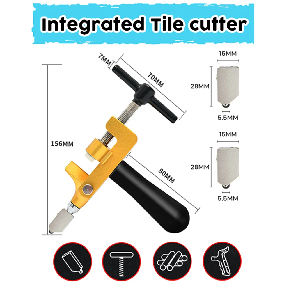 Glass Tile Opener High-strength Manual Scribing Delimitation Multi-Function Portable Durable Roller Cutter