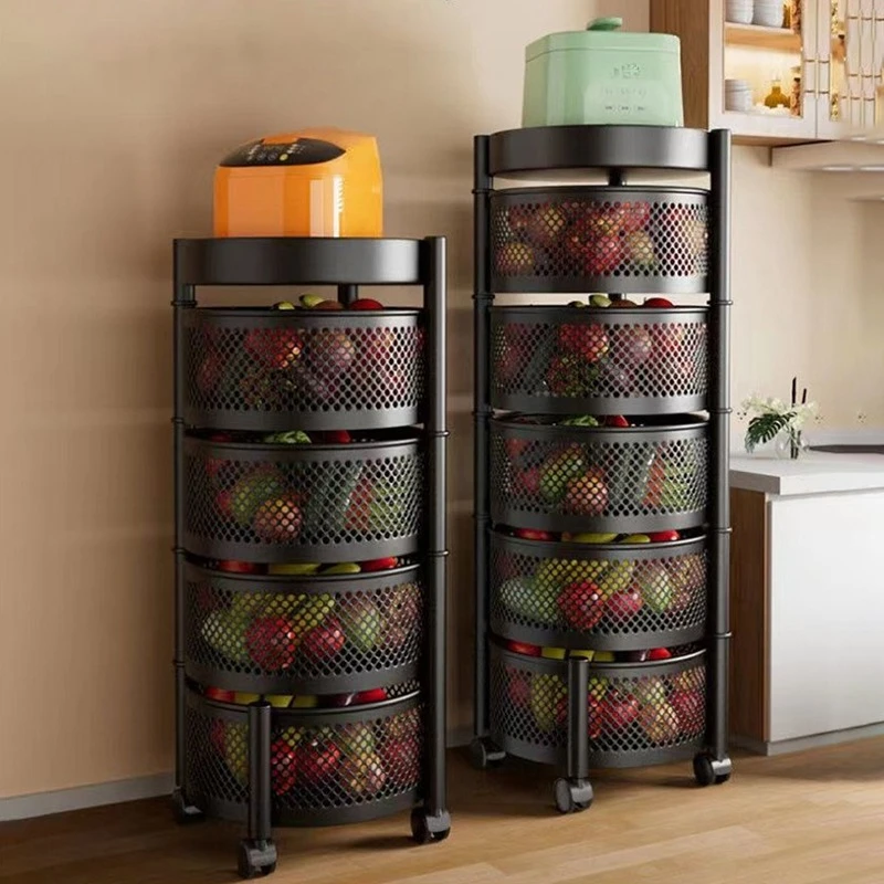 

Drainer Storage Racks Movable Kitchen Metal Organizer Household Portable Rotating Holders Save Space Ventilate Storage Holder