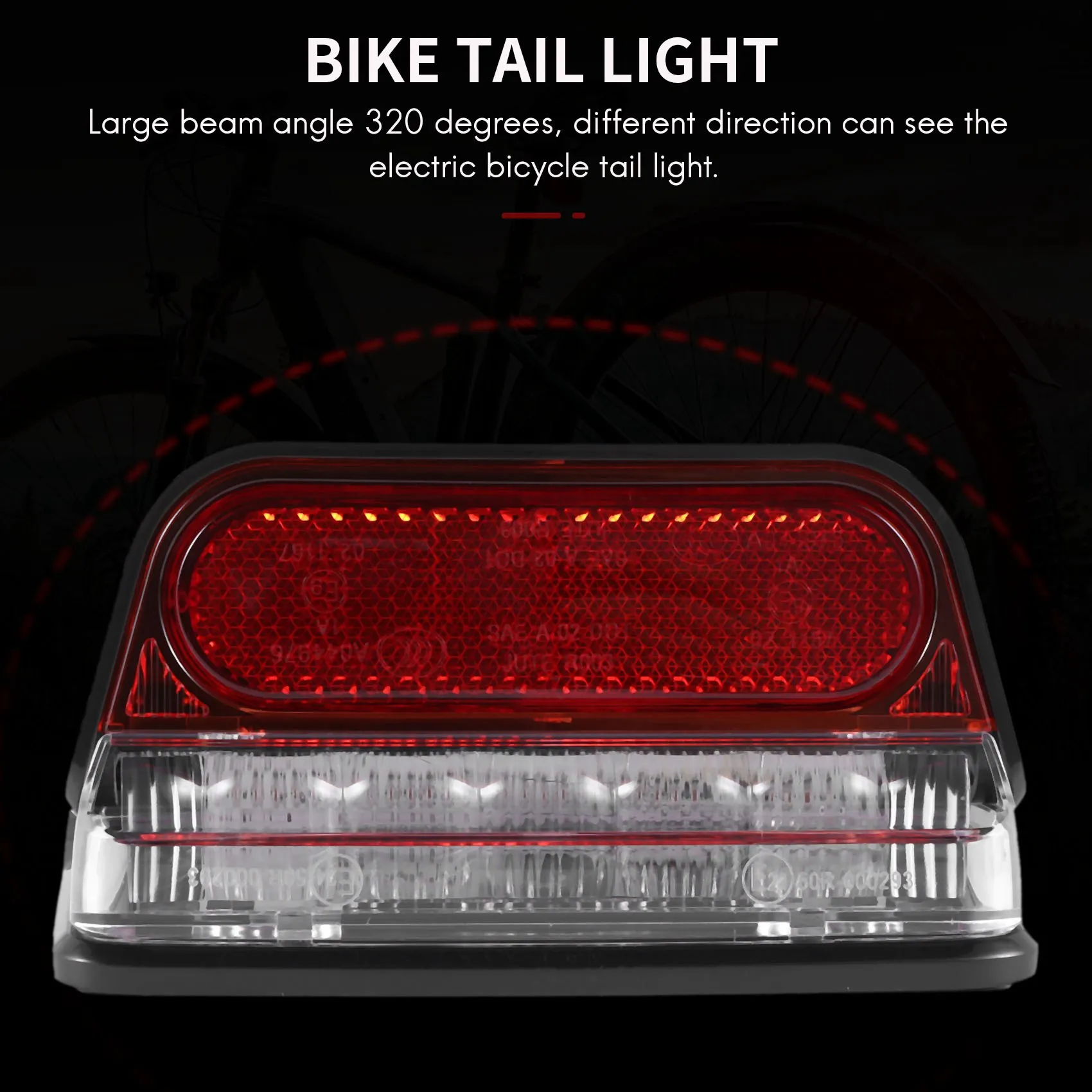 دراجة كهربائية ضوء ل Ebike الضوء الخلفي تيار مستمر 6 فولت 12 فولت 24 فولت 36 فولت 48 فولت 60 فولت دراجة E-الدراجة الخلفية الذيل ضوء الدراجات اكسسوارات G