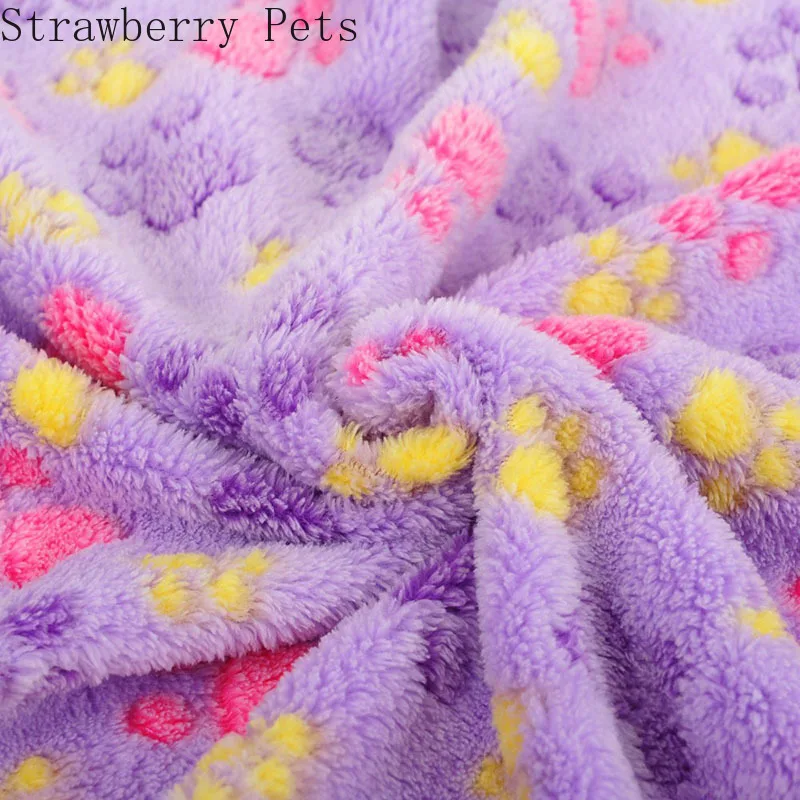 Super Soft Flannel Fleece Cat Dog Bed Mats Paw Foot Print Warm Pet Blanket Sleeping Beds Cover Mat For Small Medium Dogs Cats