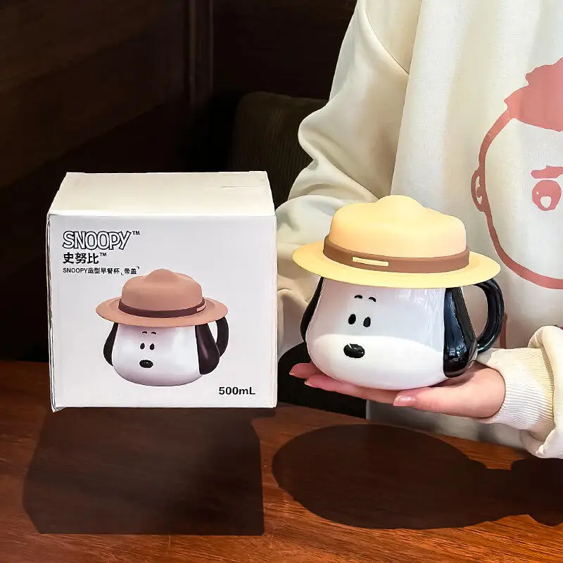 Cute Snoopy Ceramic Mug High Aesthetic Water Cup Coffee Milk Cup Fashion Drinkware for Birthday Gift Souvenir Present Daily Use