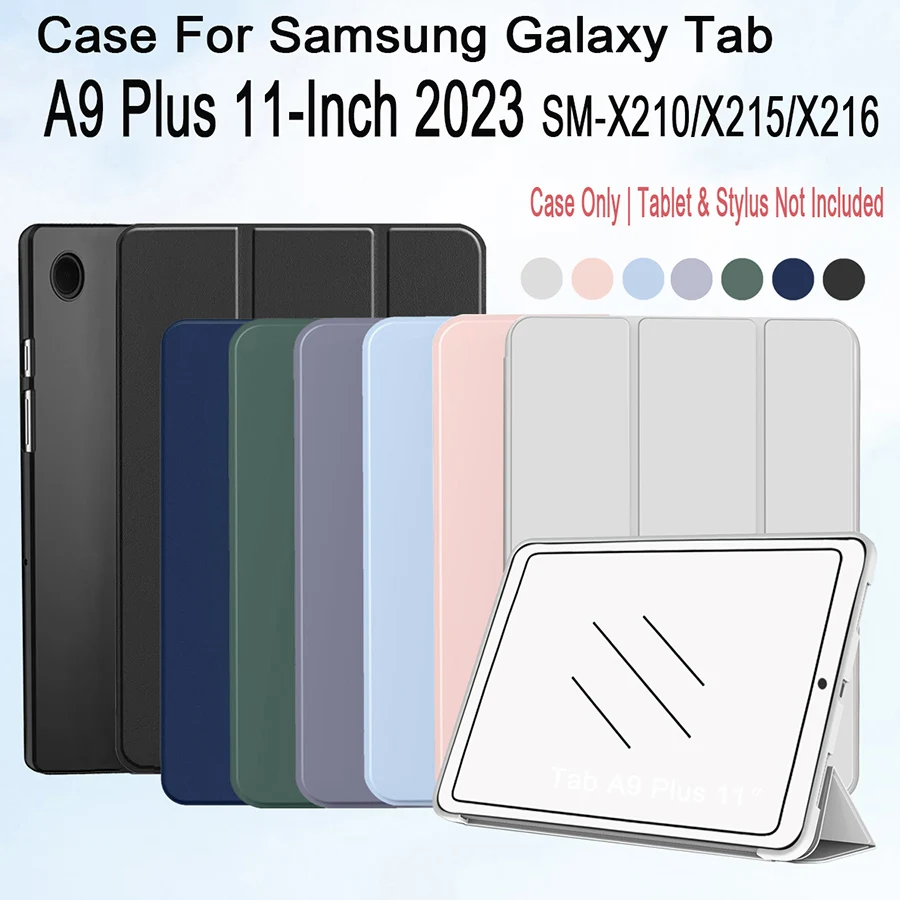 

Чехол для Galaxy Tab A9+/A9 Plus 11 дюймов 2023, тонкая подставка Smart Cover с мягкой задней панелью для планшета Tab A9 Plus (SM-X210/X216/X218)