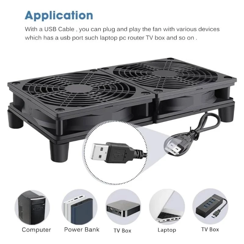 83CE 2x120mm Computer Fan 2400RPM with Adjustable Speed for PC Chassis Temperature Control Water Cooling Syetem Fans