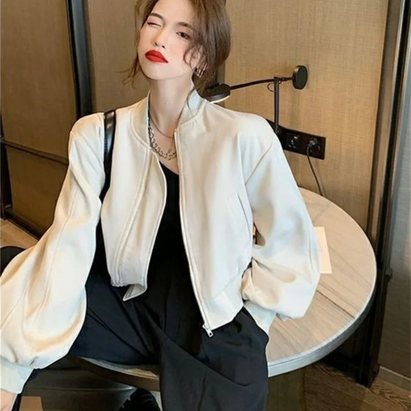 

Высококачественная женская куртка с длинными рукавами, весенне-осенняя женская короткая куртка с воротником-стойкой, корейские женские модные бейсбольные топы