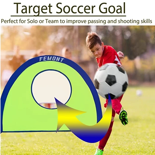 Perlengkapan Latihan Sepak Bola Portabel Lipat Pop-Up, Jaring Sepak Bola untuk Dalam dan Luar Ruangan