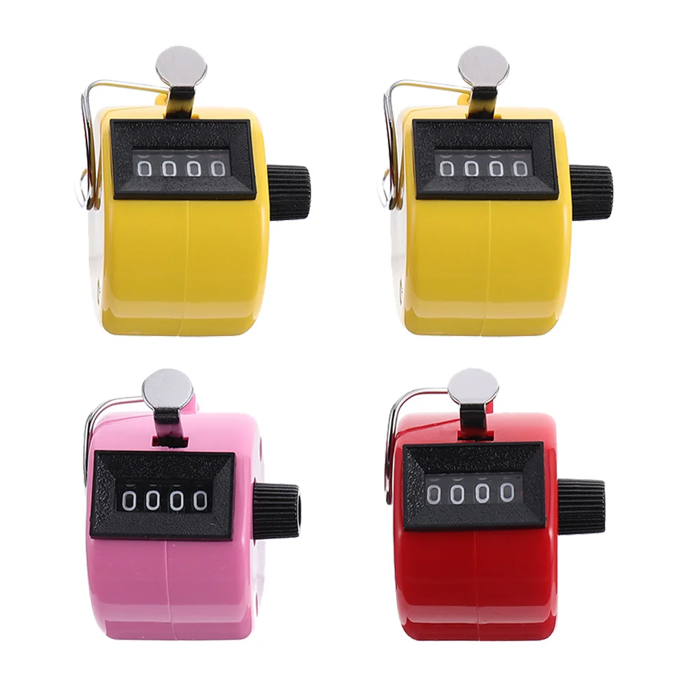 

4 pcs 4 Digit Tally Hand Held Manual Digital Counter For Sports Fitness Mechanical Number Counter Tool Team Sports