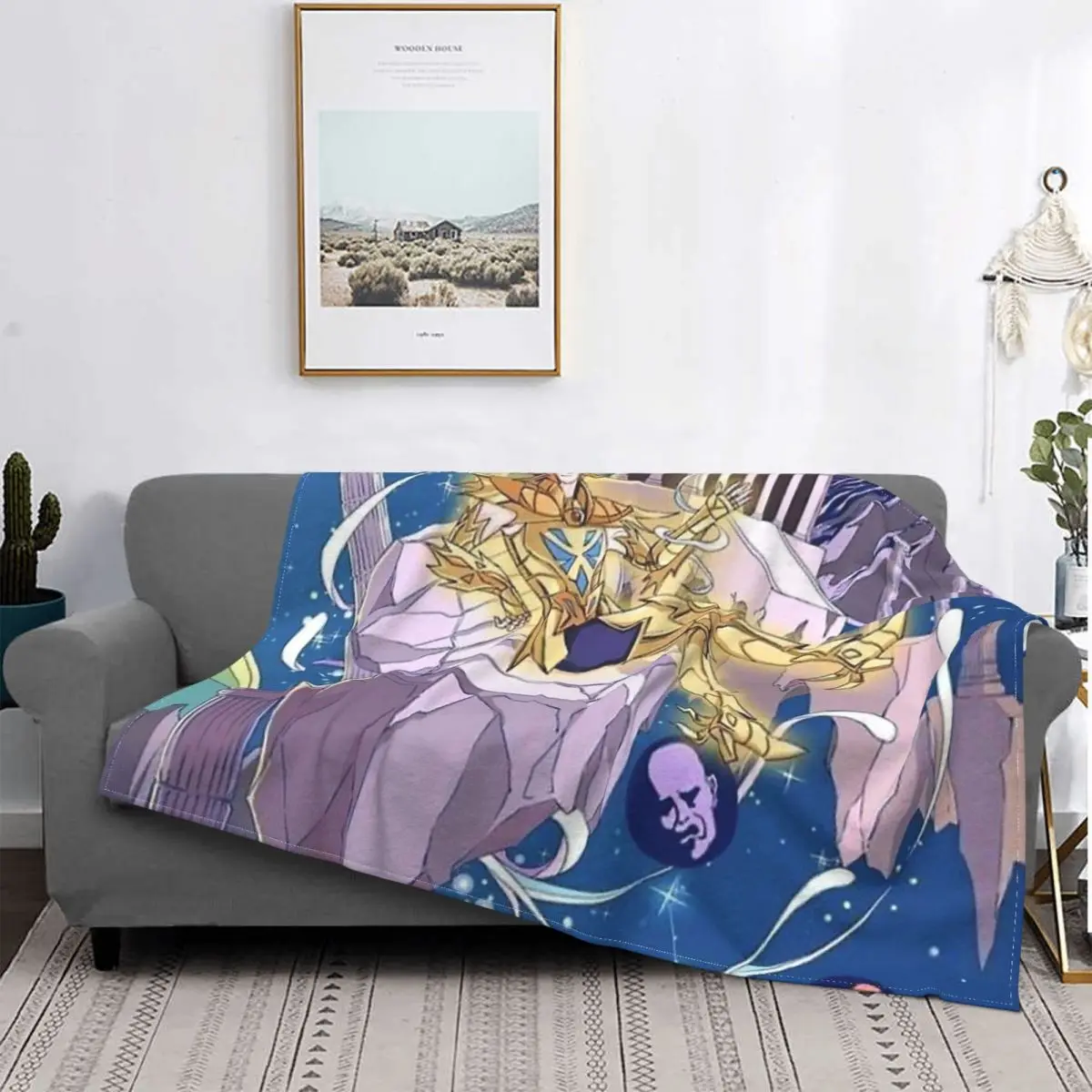 Saint Seiya Blanket Fleece Flannel All Season Breathable Lightweight Thin Mephisto Death Mask Throw Blankets For Car Bedspread