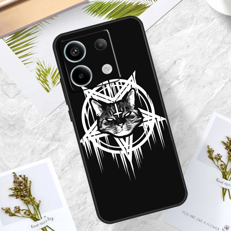Moon Tarot Witch Cat Case For Redmi Note 13 Pro Plus 12 11 10 9 Pro 9S 10S 11S 12S 10A 9C 10C 12C 13C Back Cover