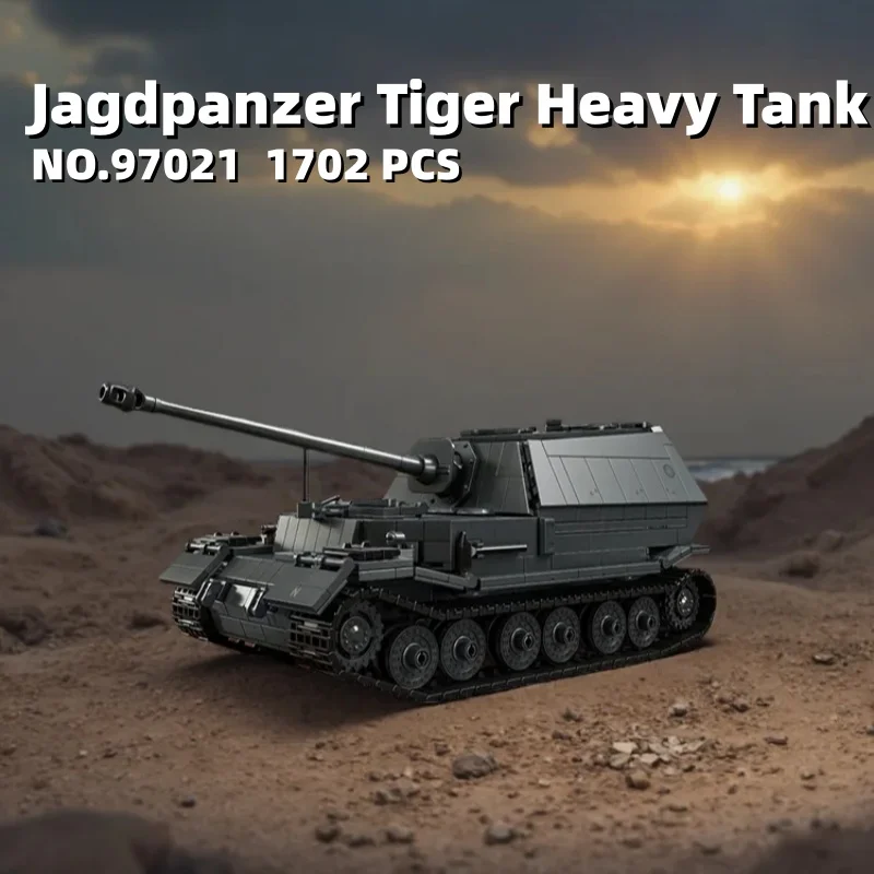 

1702pcs Jagdpanzer Tiger Heavy Tank Destroyer NO.97021 Model Building Blocks MOC Historical Military Collectible Educational Toy