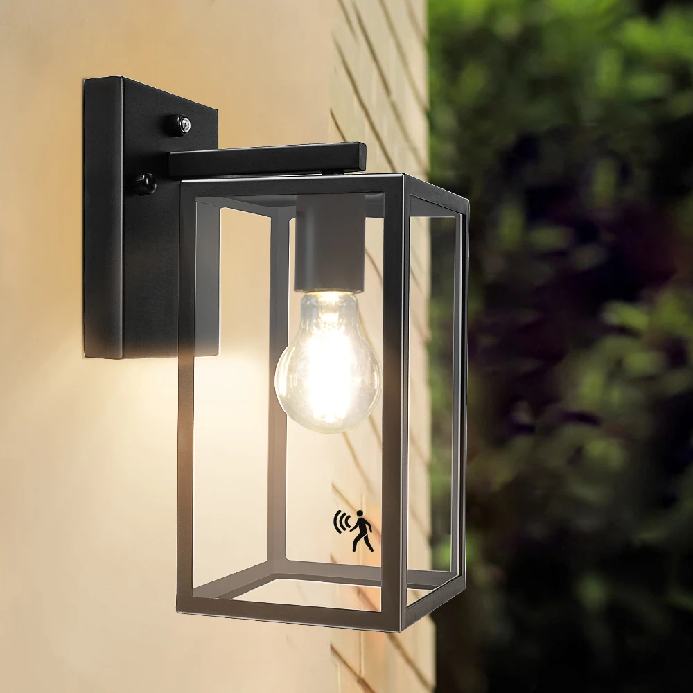 Depuley Dusk to Dawn Sensor Wall Lantern Outdoor Indoor Wall Sconce Exterior Porch Lamp Anti-Rust LED Wall Lighting for Doorway