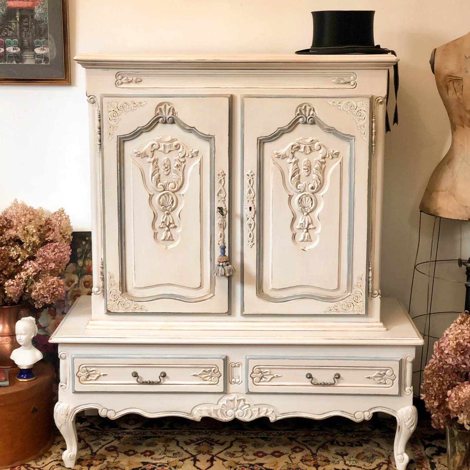 

4Pcs Wood Carved Corner Onlay Unpainted Applique Decorative Cabinet Window Door Wall Frames European Style Home Decor