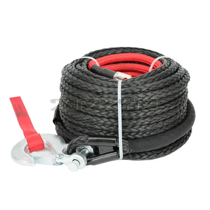 10mm*30m Multicolor Winch Line, Towing Rope, Polymer Synthetic Fiber Rope, Plasma Rope for Off-Road Vehicle Traction