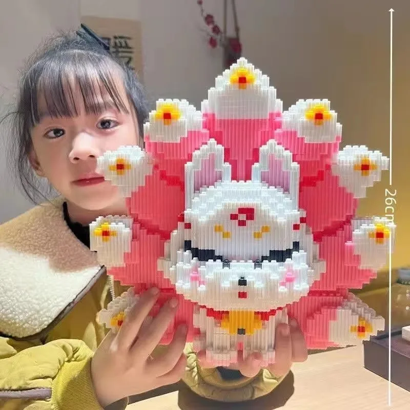 Super Sized Nine Tailed Fox Assembly Block Children's Toy Cute Toy Boys and Girls Birthday Gift Series Jewelry view 6