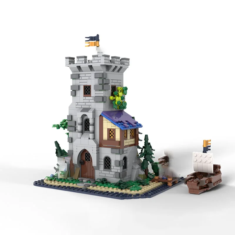 

MOC building blocks toy - medieval style tower model set for creative assembly - a festive gift suitable for all enthusiasts