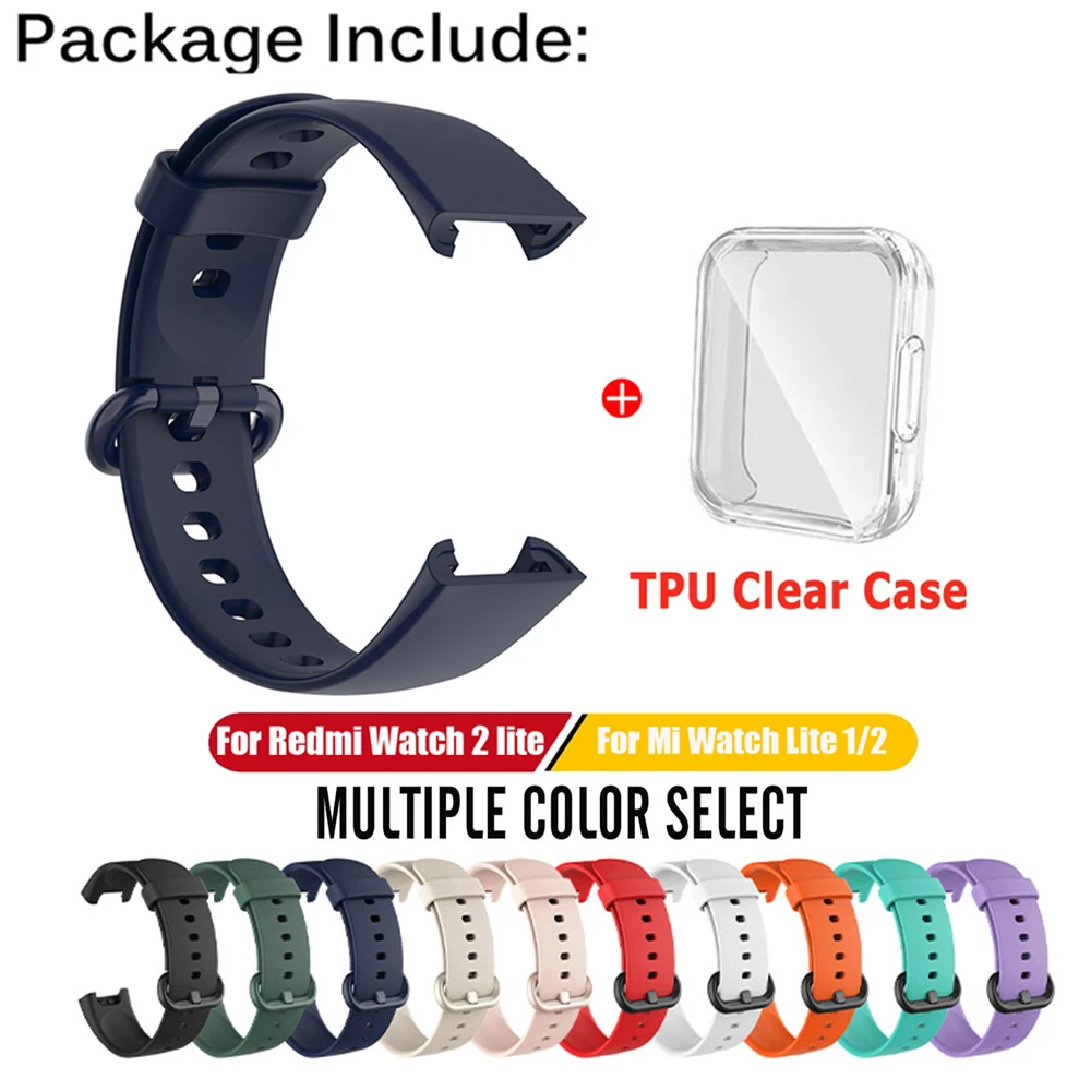 Horlogeband voor Xiaomi Mi Watch Lite Vervanging siliconen band voor Redmi Watch 2 Lite bandarmband