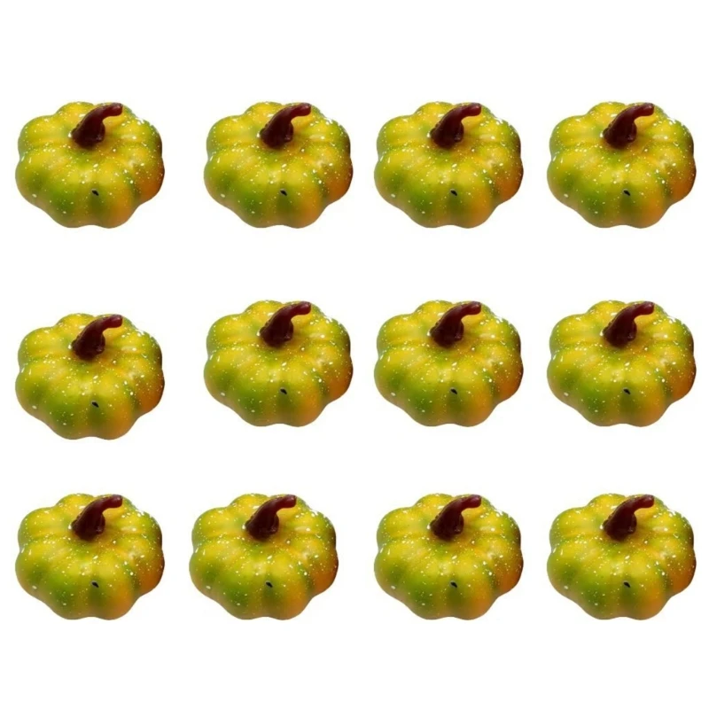 12pcs Artificial Pumpkin Simulation Foam Pumpkin Realistic Vegetable for Kitchen Parties Decorations Photography Props