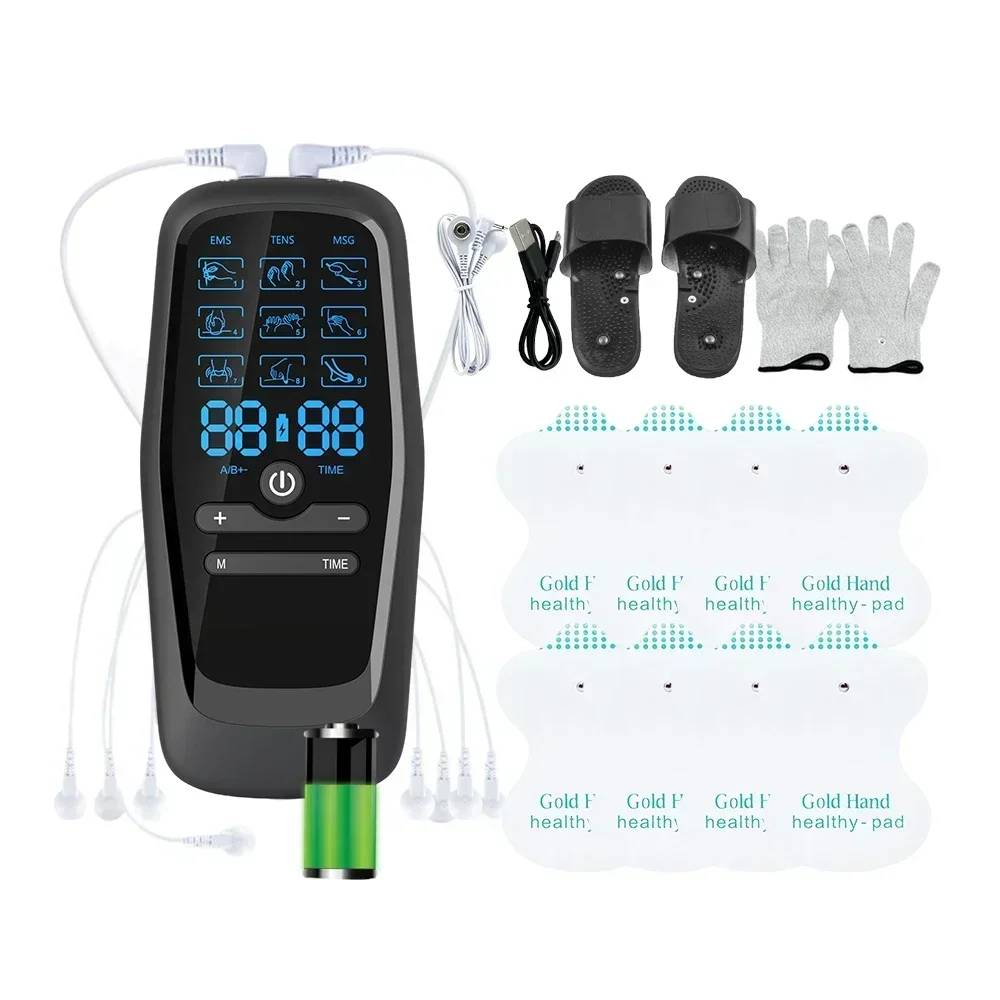 TENS EMS Massager Muscle Stimulation Electronic 9 Mode Personal Nerve Stimulator Electro Stimulation Therapy Machine Pain Relief