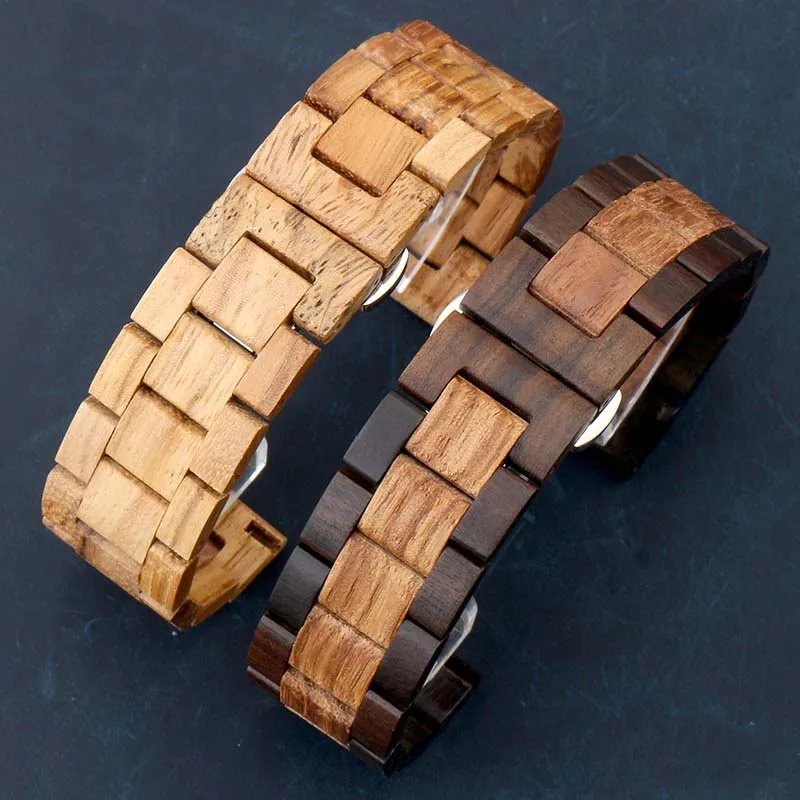 20 22mm Wooden Watchband for Huawei Watch GT 2e pro Strap Wood Bracelet for Samsung galaxy watch gear S2/S3 3 41 42mm 4 40/44mm