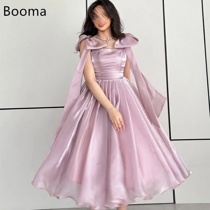 

Booma Shiny A-Line Evening Dresses Formal Party Gowns for Women Long Bow Elegant Prom Gown Saudi Arabia Customize 2025