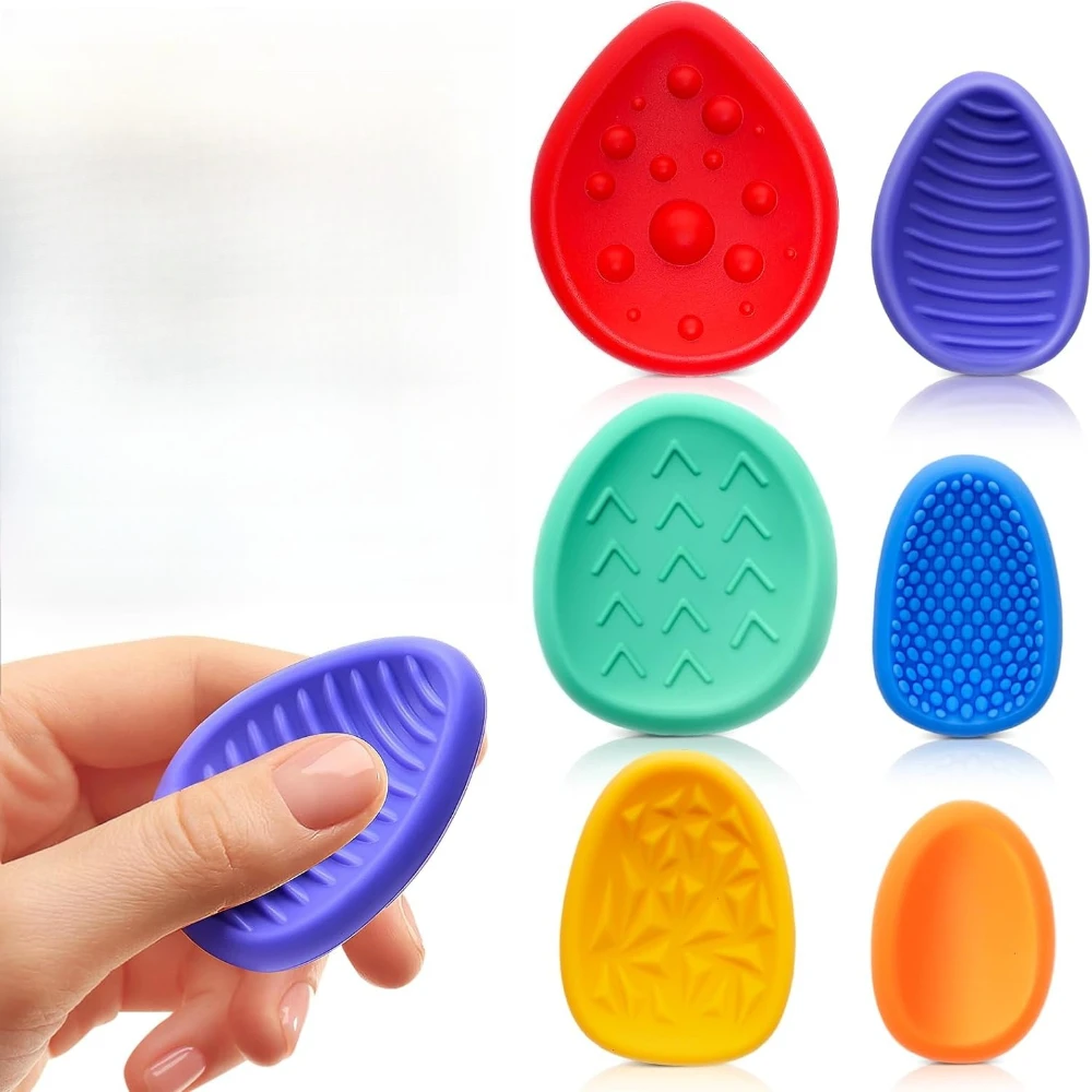 

Portable Sensory Worry Stone Fidget Toys Quiet Textured Silicone Fidget Sensory Stones Calming Tools for Anxiety ADHD Autism