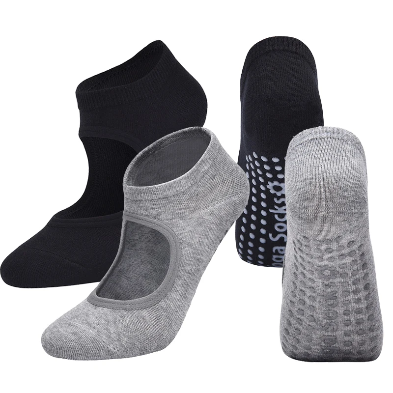 

Women Yoga Pilates Backless Socks Ladies Gym Fitness Dancing Ballet Sports Anti Slip Grip Socks Cotton Barefoot Short Ankle Sock