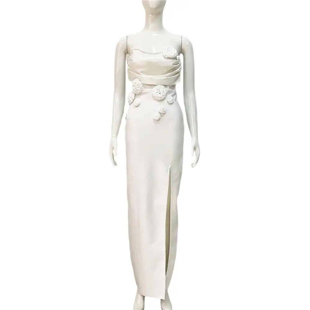 Spódnica midi Ele Spring Long Dr z kokardami, kwiatowym wzorem, wzorem w kropki, codzienna, elegancka, idealna na przyjęcia i wesela.