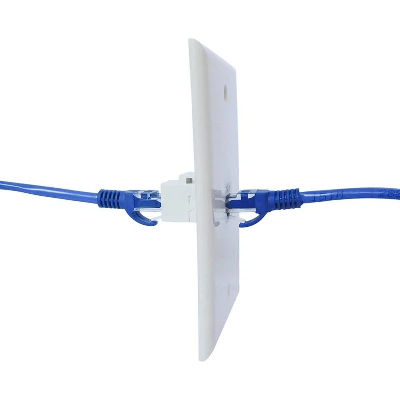 Plat dinding Ethernet 1-Port, plat dinding Jack Keystone dengan RJ45 Keystone Female ke Female Inline Coupler Inline