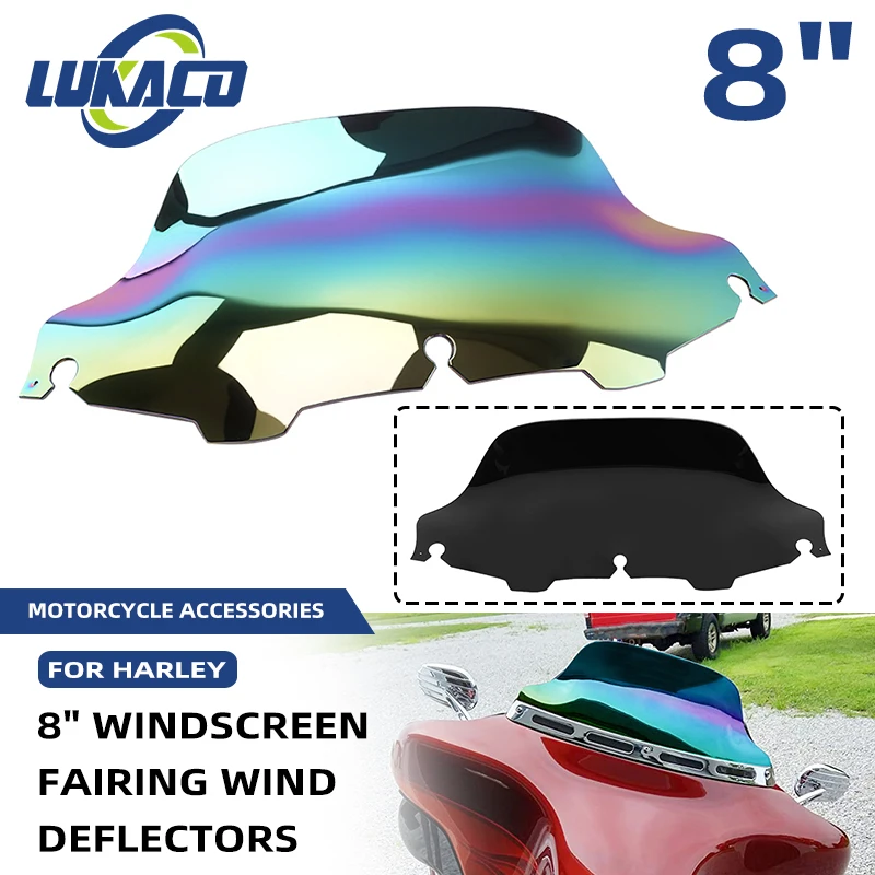 

8 Inch Motorcycle Accessories Iridium Windscreen Wind Deflector Covers For Harley Touring Electra Street Glide CVO 1996-2013