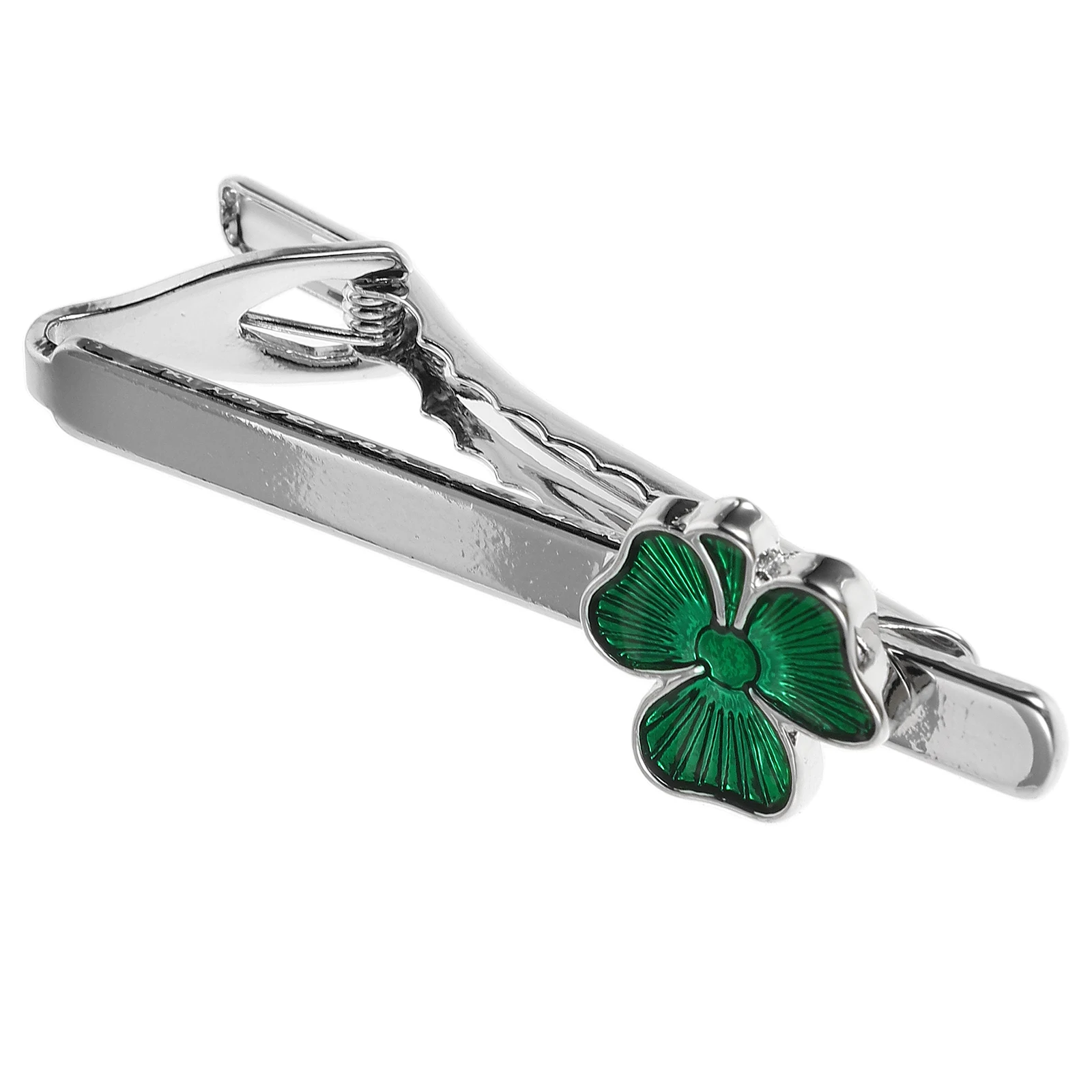 Men'S Shamrock Tie Clip Metal Necktie Clip For Wedding Party Banquet Business Suit Accessories Decorative For Men
