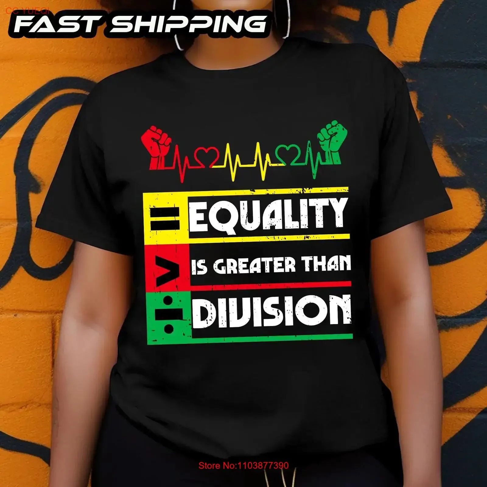 Maglietta Juneteenth Equality Is Greater Than Division, Black History Lives Matter, Civil Rights, Melanin, Vintage, Lavata, Unisex