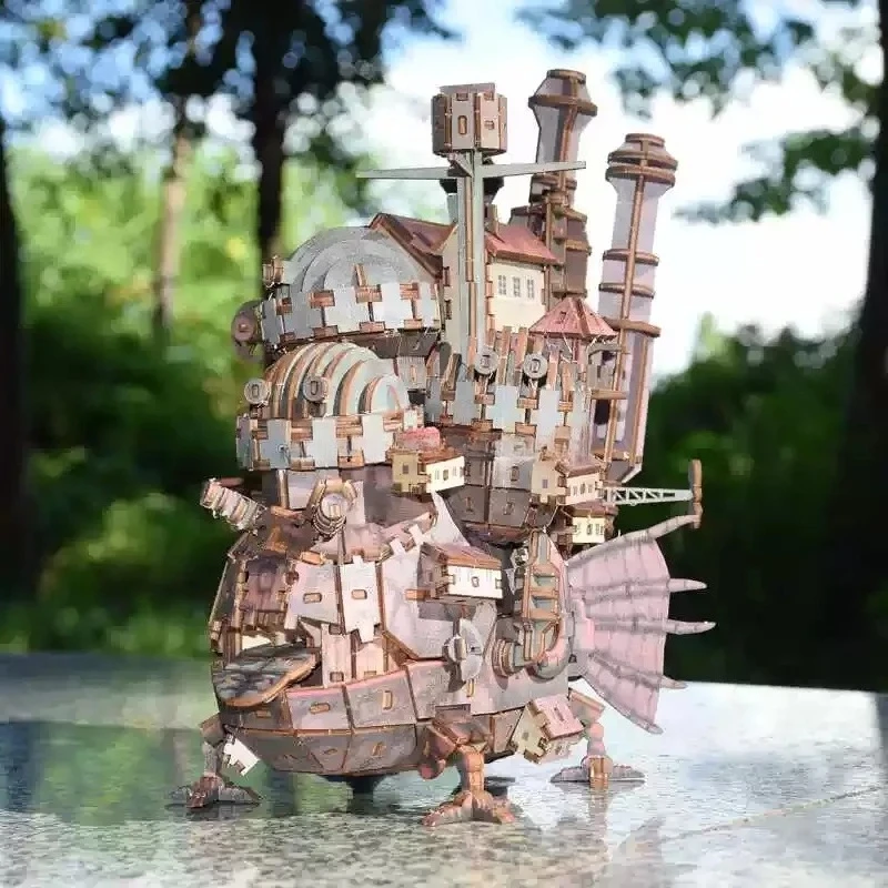Wooden assembly model stacking animation ornament 3D three-dimensional puzzle