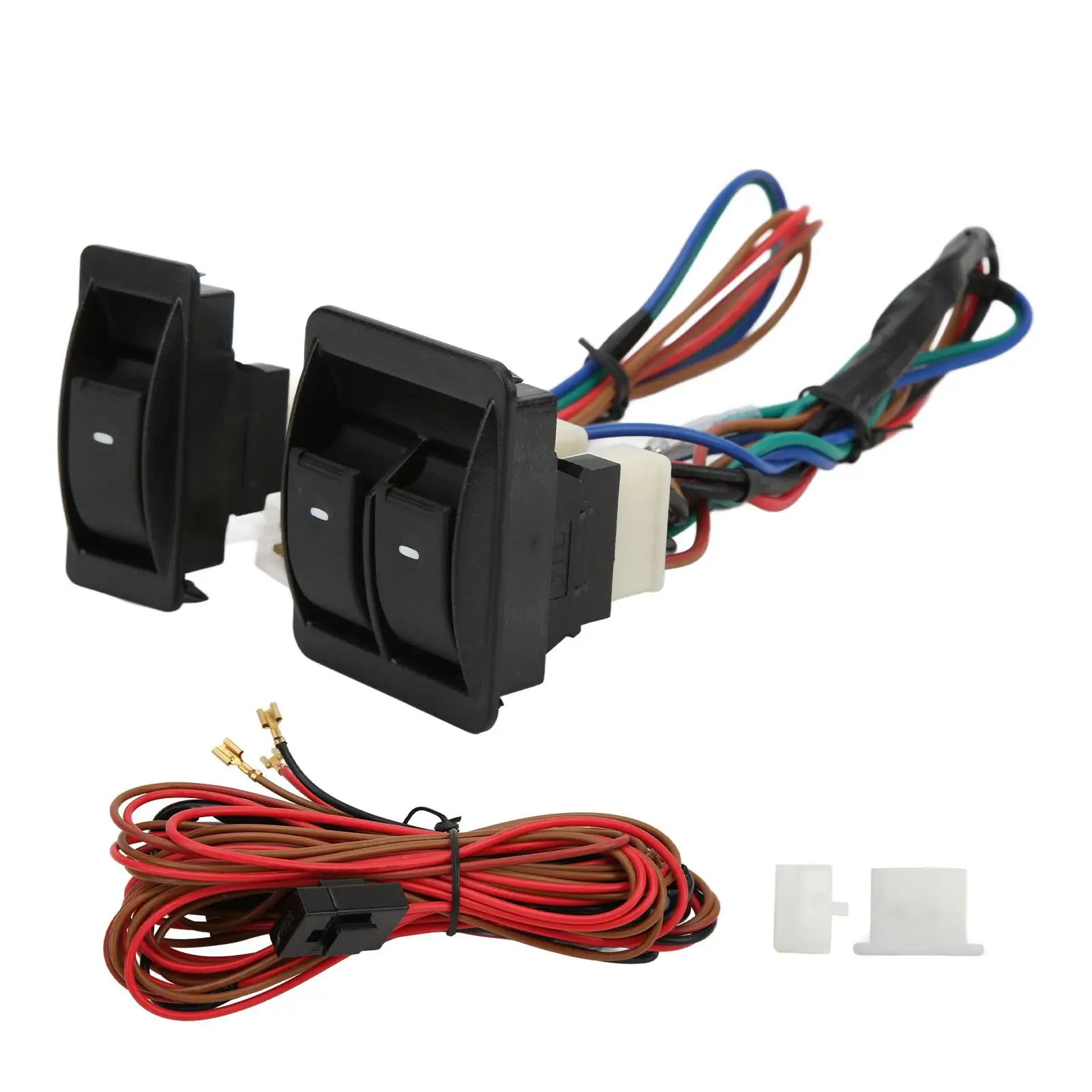 

Universal Car Power Window Switch Kit with Wiring Harness for 2 -Door Vehicles - Regulator Included