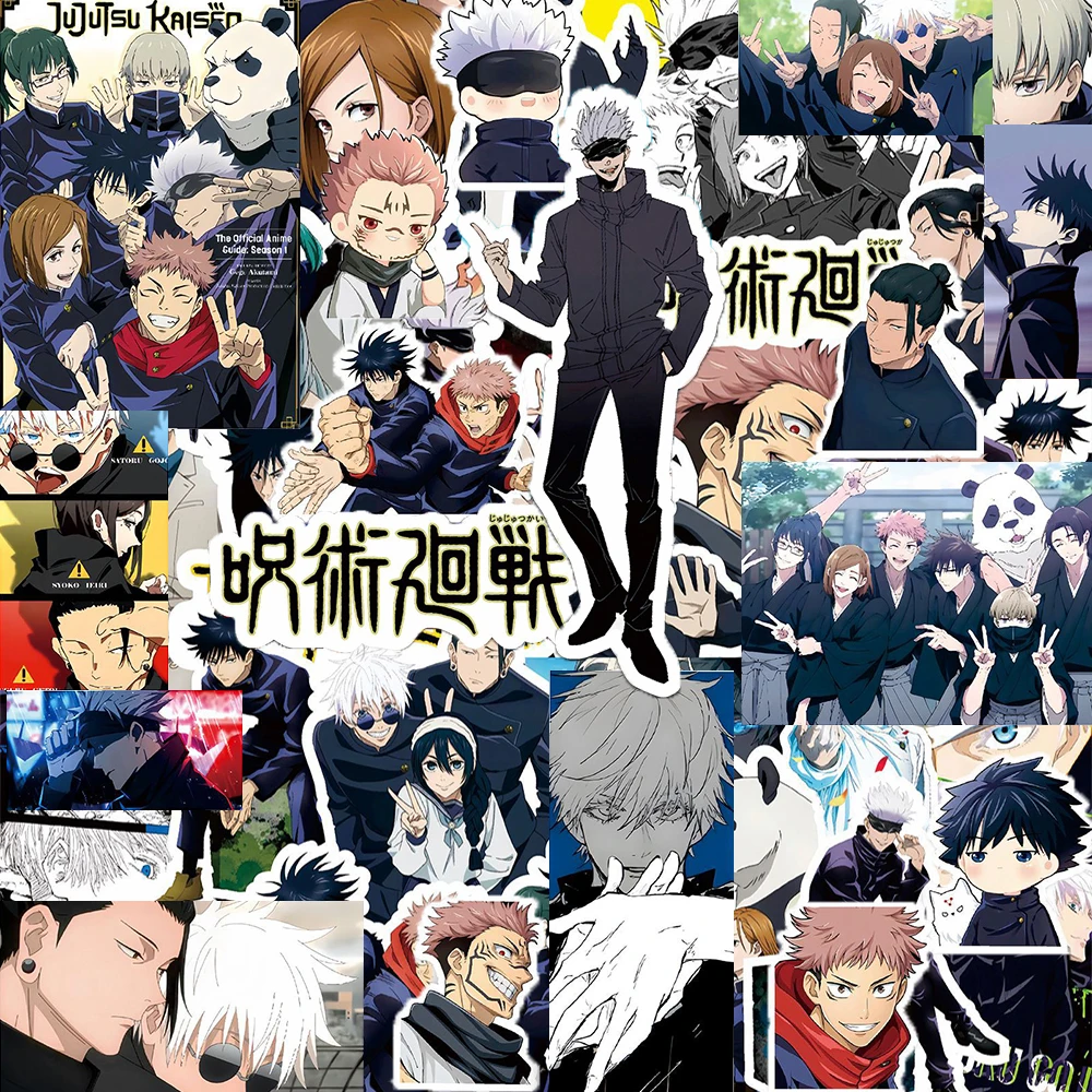 10/30/80pcs Jujutsu Kaisen Anime Stickers Cool Cartoon Decals Sticker Phone Luggage Laptop Classic Manga Graffiti Decals Decor