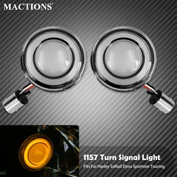Motorcycle 1157 Bullet Style LED Amber Turn Signal Light Indicator Red Running Lamp For Harley Sportster Touring Dyna Softail