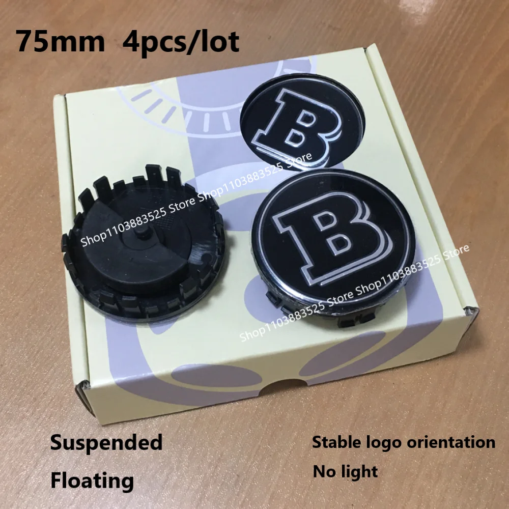 

4pcs No light 75mm Car Suspended Wheel Center Hub Cap for Brabus ML w213 w124 GLC CLA CLS W176 W177 W204 W205 W206 G65 G50 W212