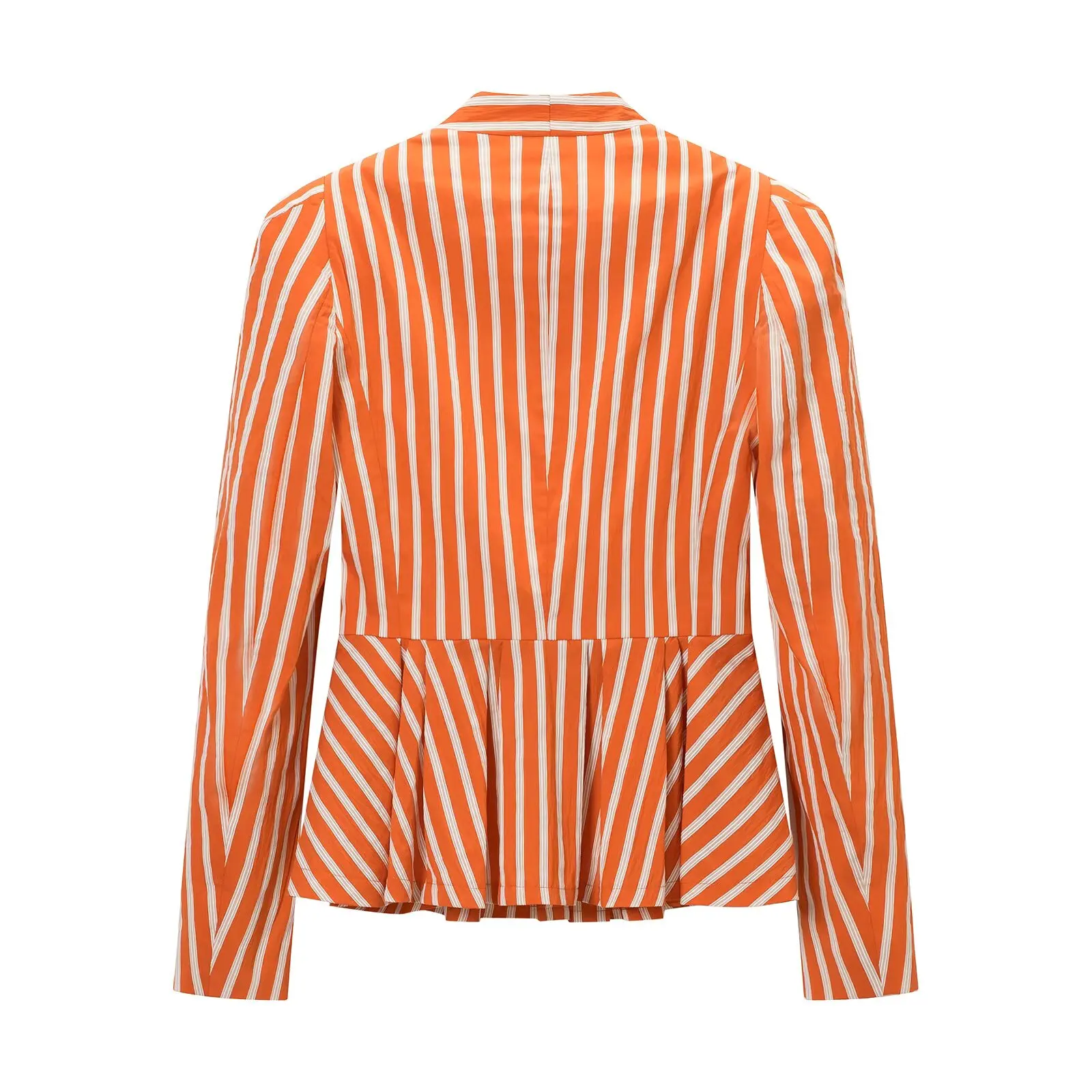 KONDALA Chic Striped Fashion 2026 Office Lady Orange Women Elegant Blazer Autumn Outwear Buttons Streetwear Female Draped Jacket